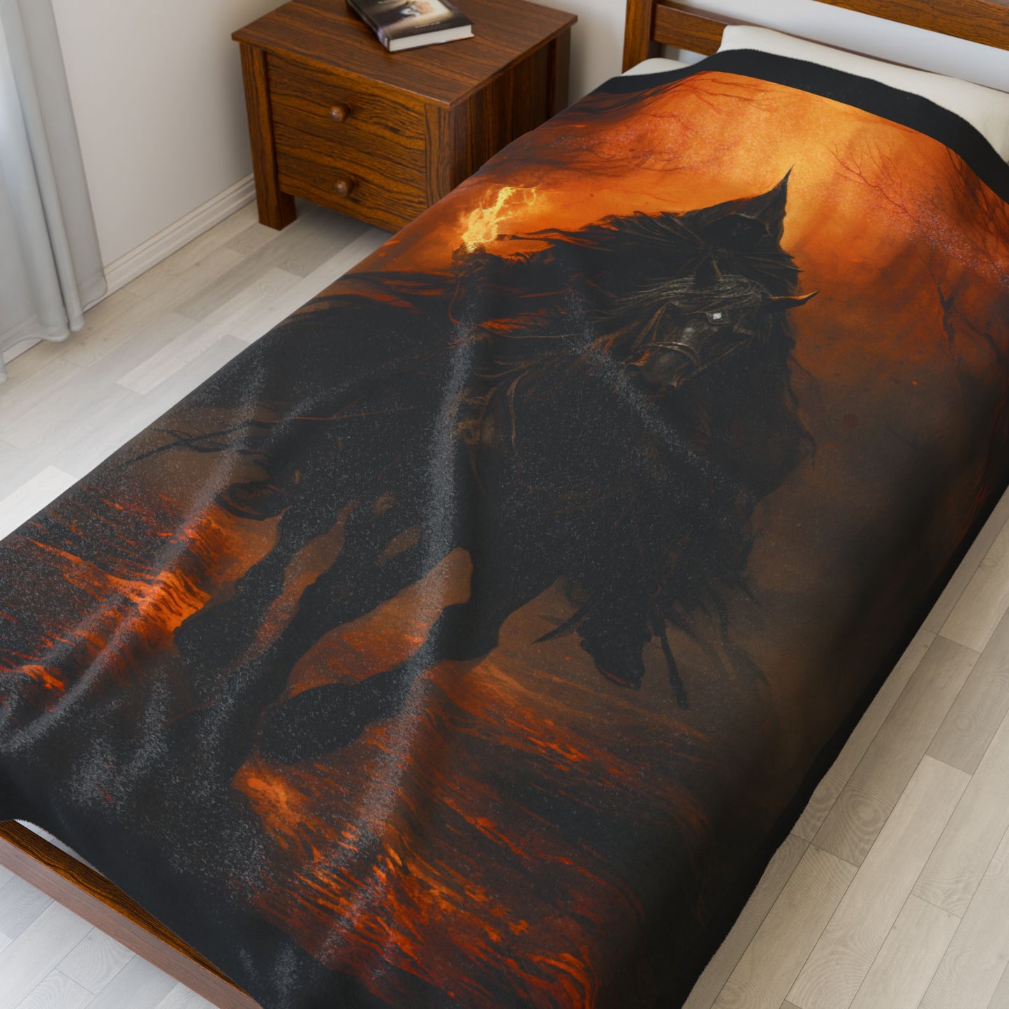 Celebrate Samhain - Headless Horseman  Plush Blanket (Velveteen)