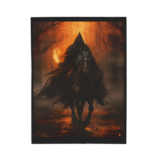 Celebrate Samhain - Headless Horseman  Plush Blanket (Velveteen)