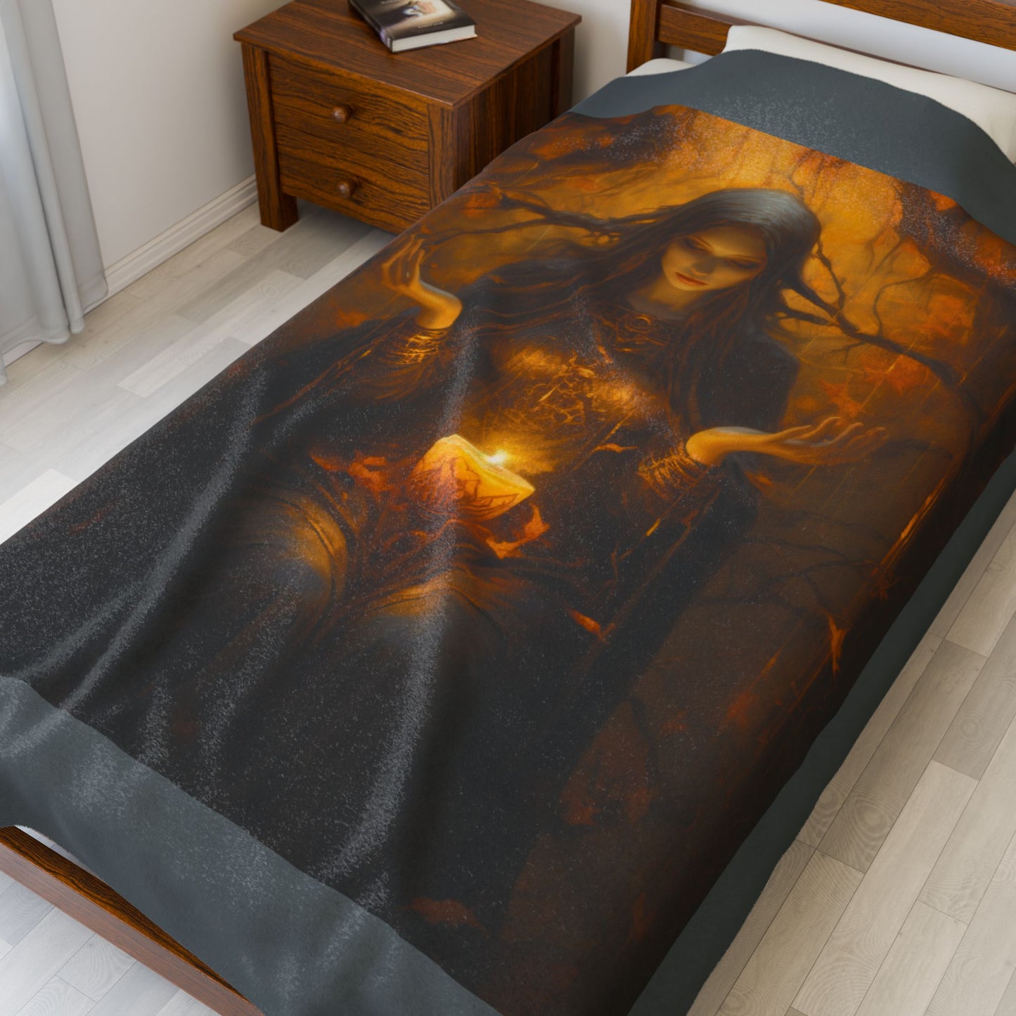 Celebrate Samhain - The Goddess Plush Blanket (Velveteen)