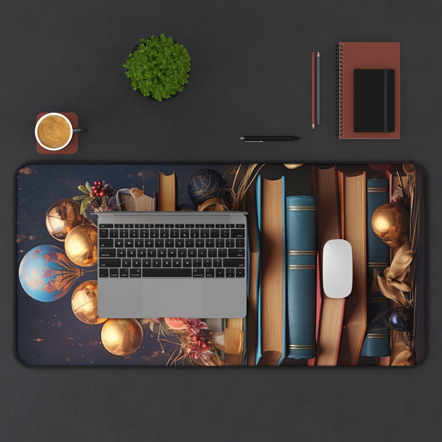 A Christmas Library - Desk Mat