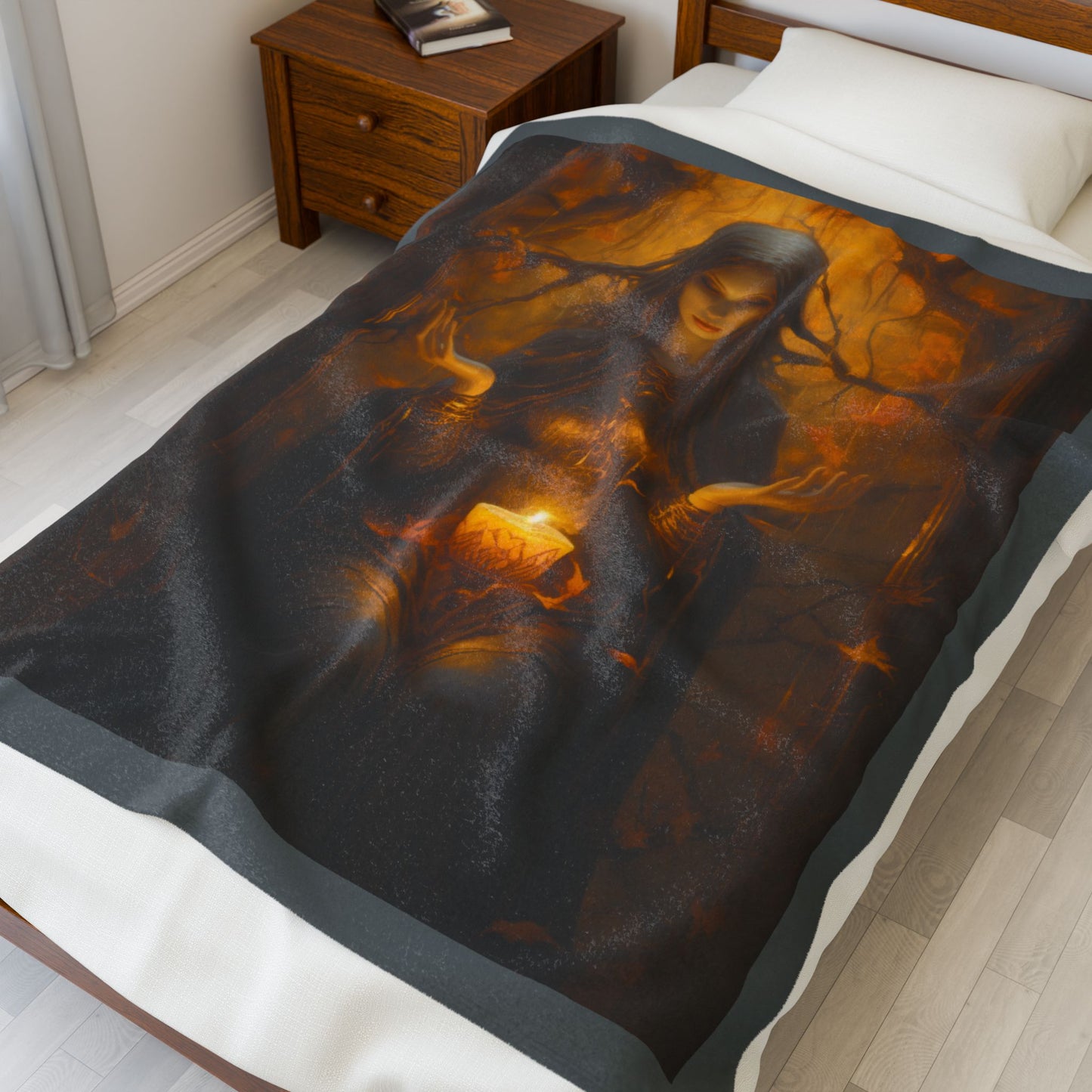 Celebrate Samhain - The Goddess Plush Blanket (Velveteen)