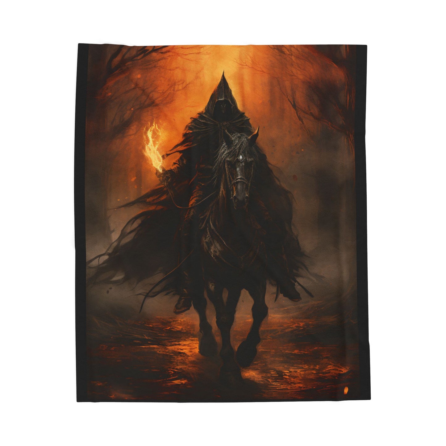 Celebrate Samhain - Headless Horseman  Plush Blanket (Velveteen)