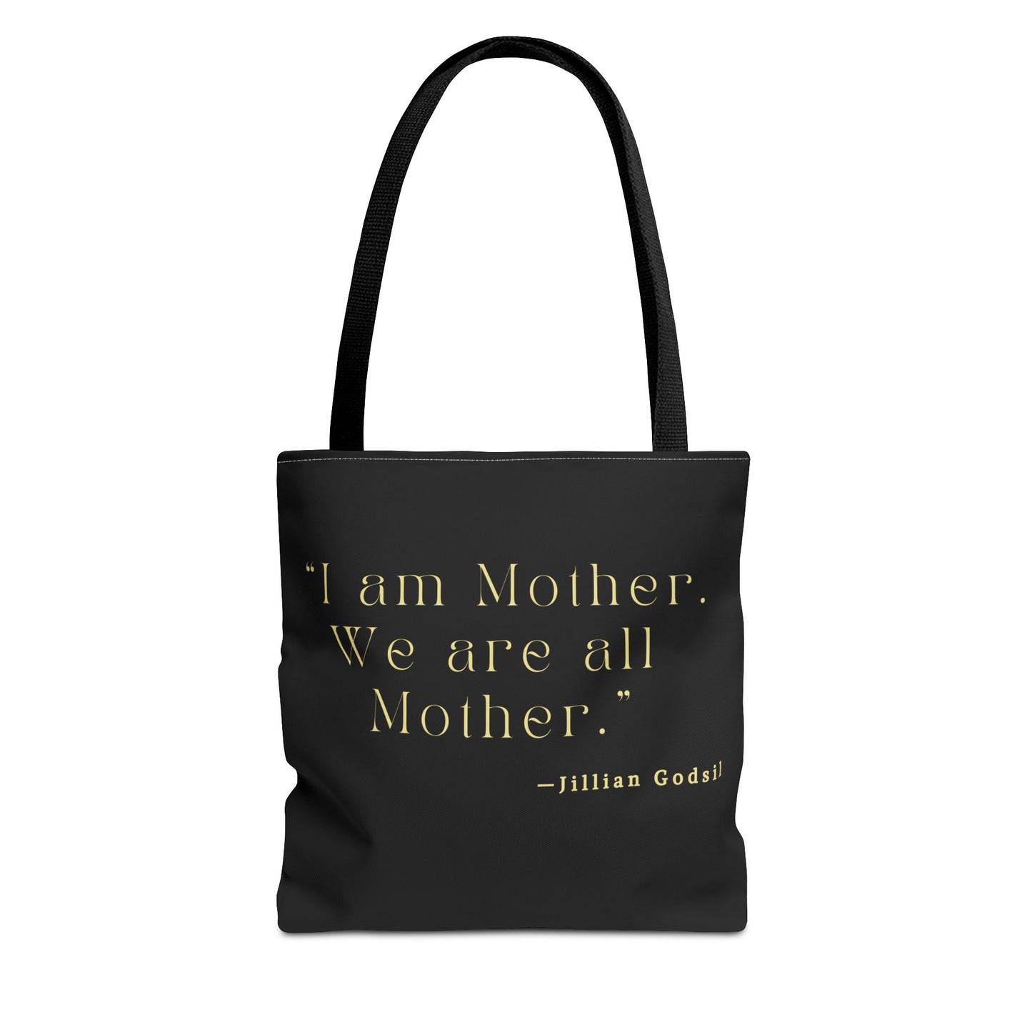 Bookish Tote Bag - 'I am Mother We are all Mother' Inspired by RUNNING OUT OF ROAD by Jillian Godsil