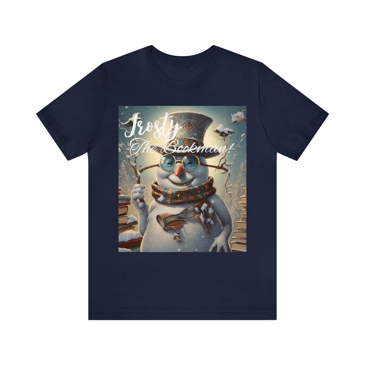 Frosty the Bookman III - Unisex Jersey Short Sleeve Tee