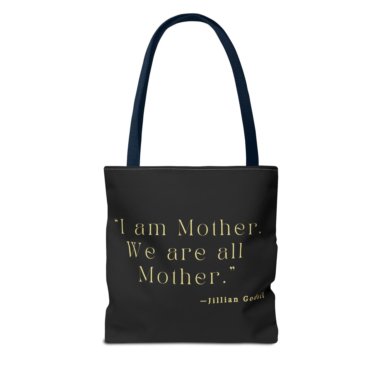 Bookish Tote Bag - 'I am Mother We are all Mother' Inspired by RUNNING OUT OF ROAD by Jillian Godsil