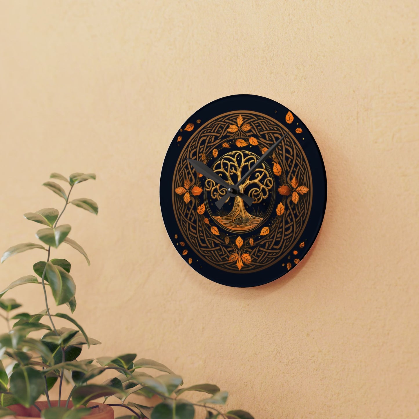 Celebrating Samhain - Celtic Knot Acrylic Wall Clock