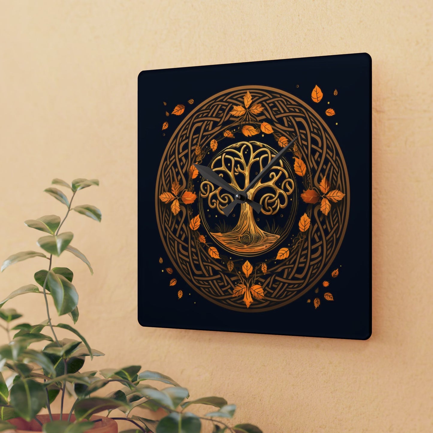 Celebrating Samhain - Celtic Knot Acrylic Wall Clock