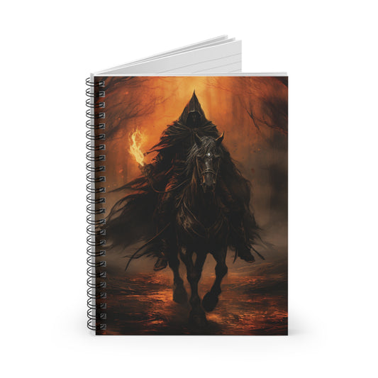 Celebrating Samhain - The Headless Horseman Spiral Notebook - Ruled Line