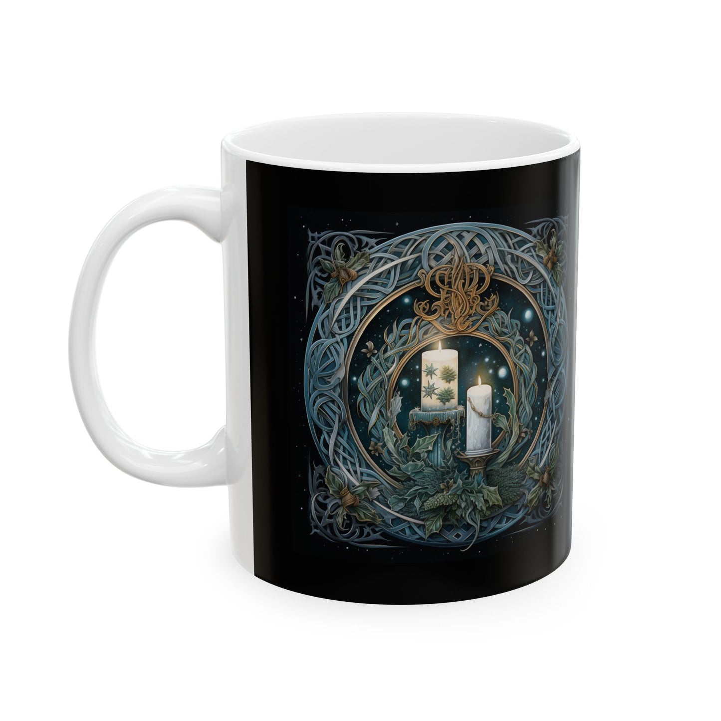 Celebrating Yule Ceramic Mug – Inspired by Celebrating Yule: The Celtic Wheel of the Year - Book 2 by Rionna Morgan