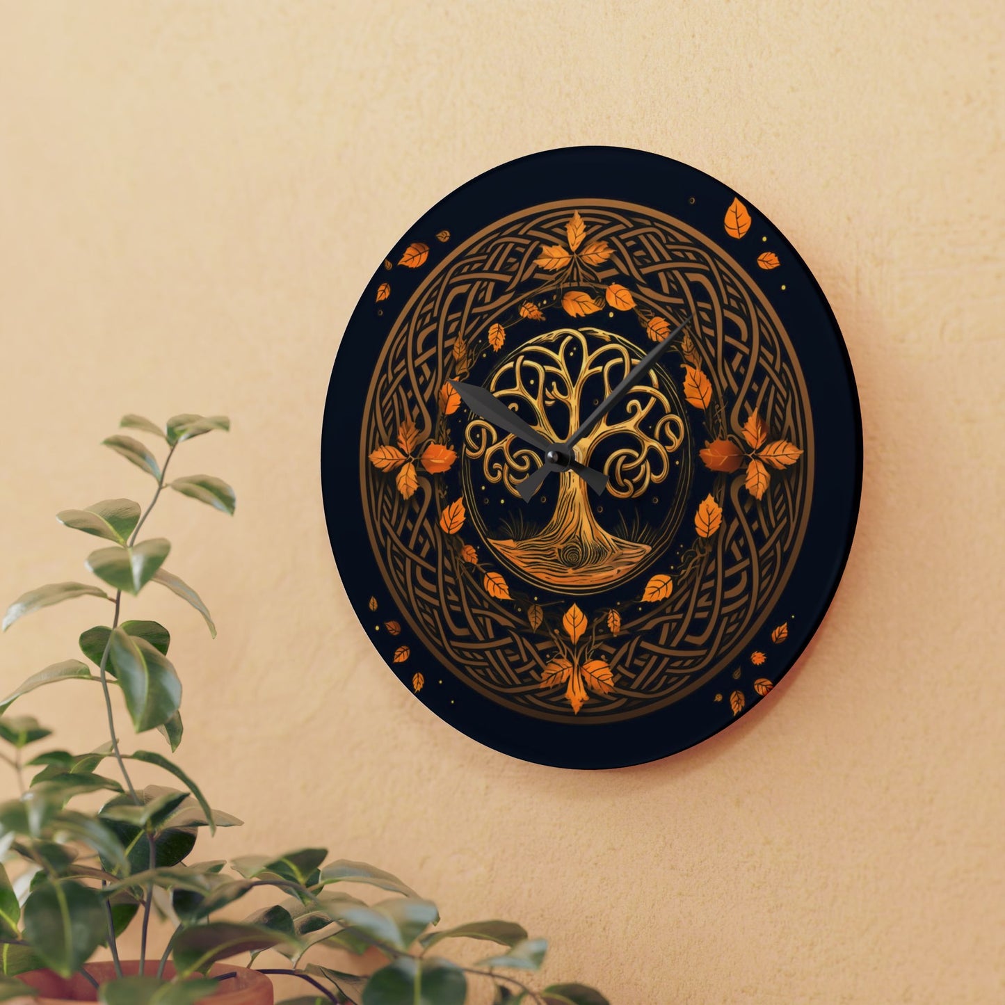 Celebrating Samhain - Celtic Knot Acrylic Wall Clock
