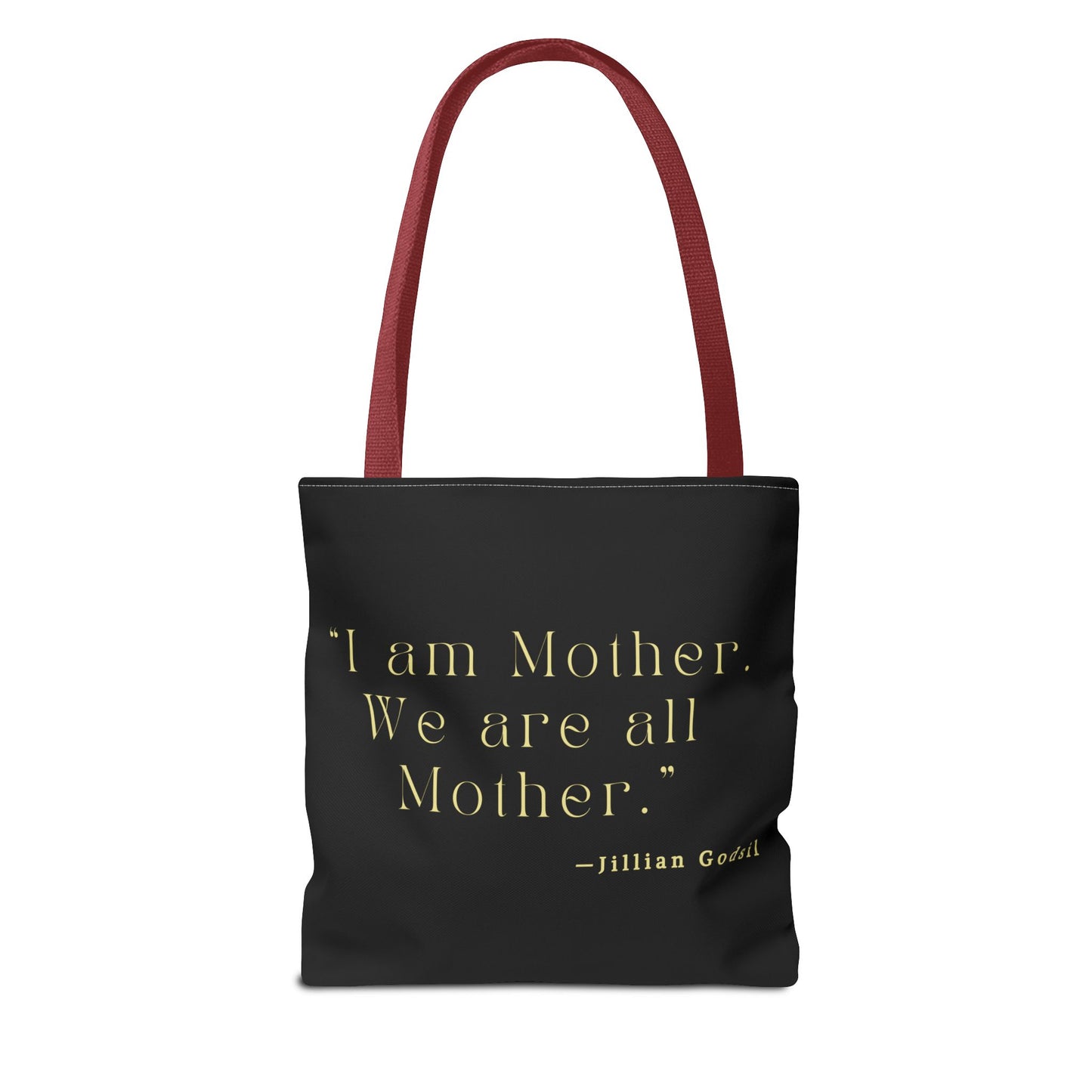 Bookish Tote Bag - 'I am Mother We are all Mother' Inspired by RUNNING OUT OF ROAD by Jillian Godsil