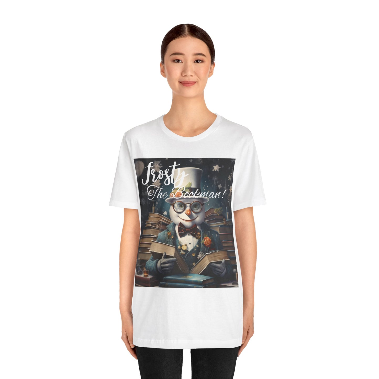 Frosty the Bookman II - Unisex Jersey Short Sleeve Tee