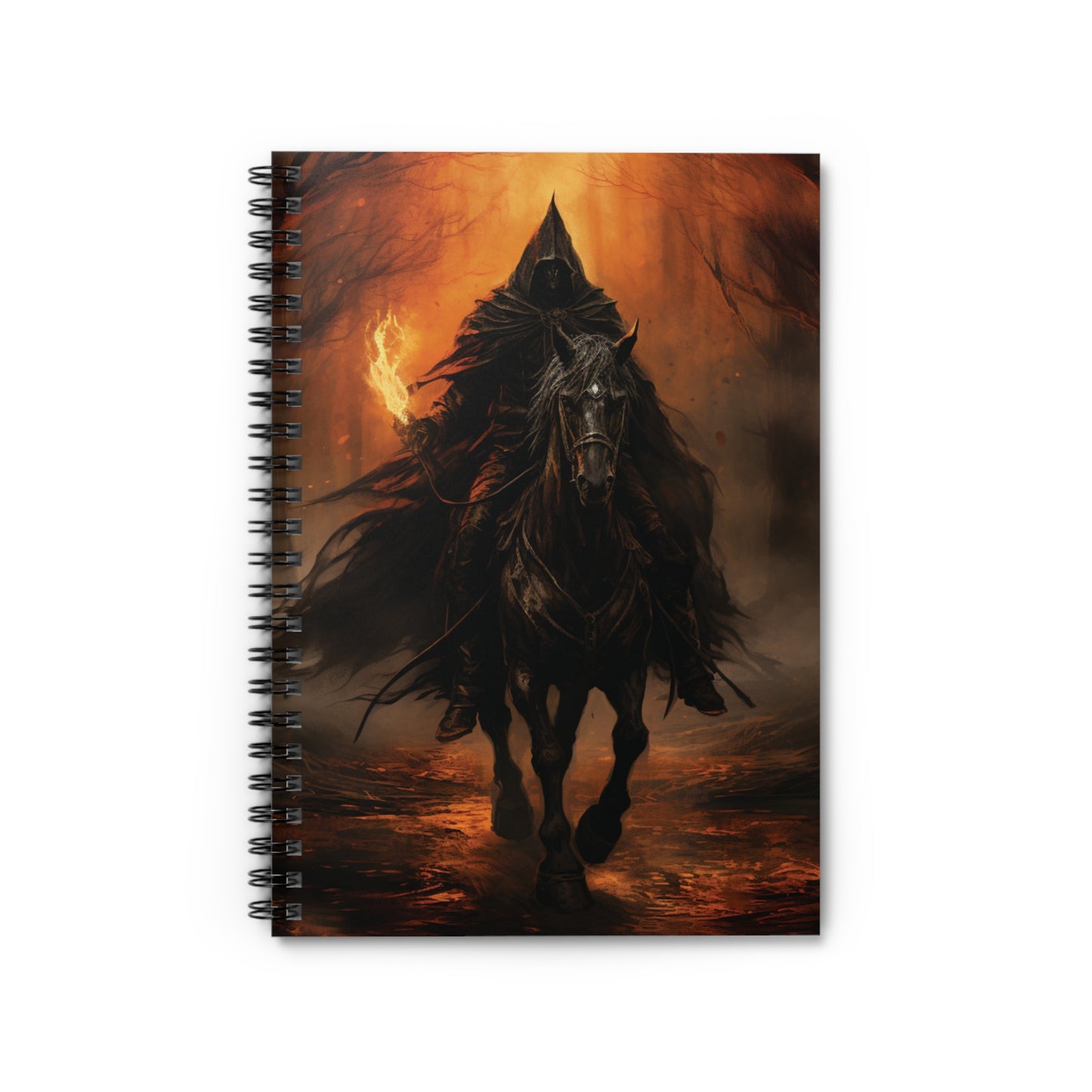 Celebrating Samhain - The Headless Horseman Spiral Notebook - Ruled Line