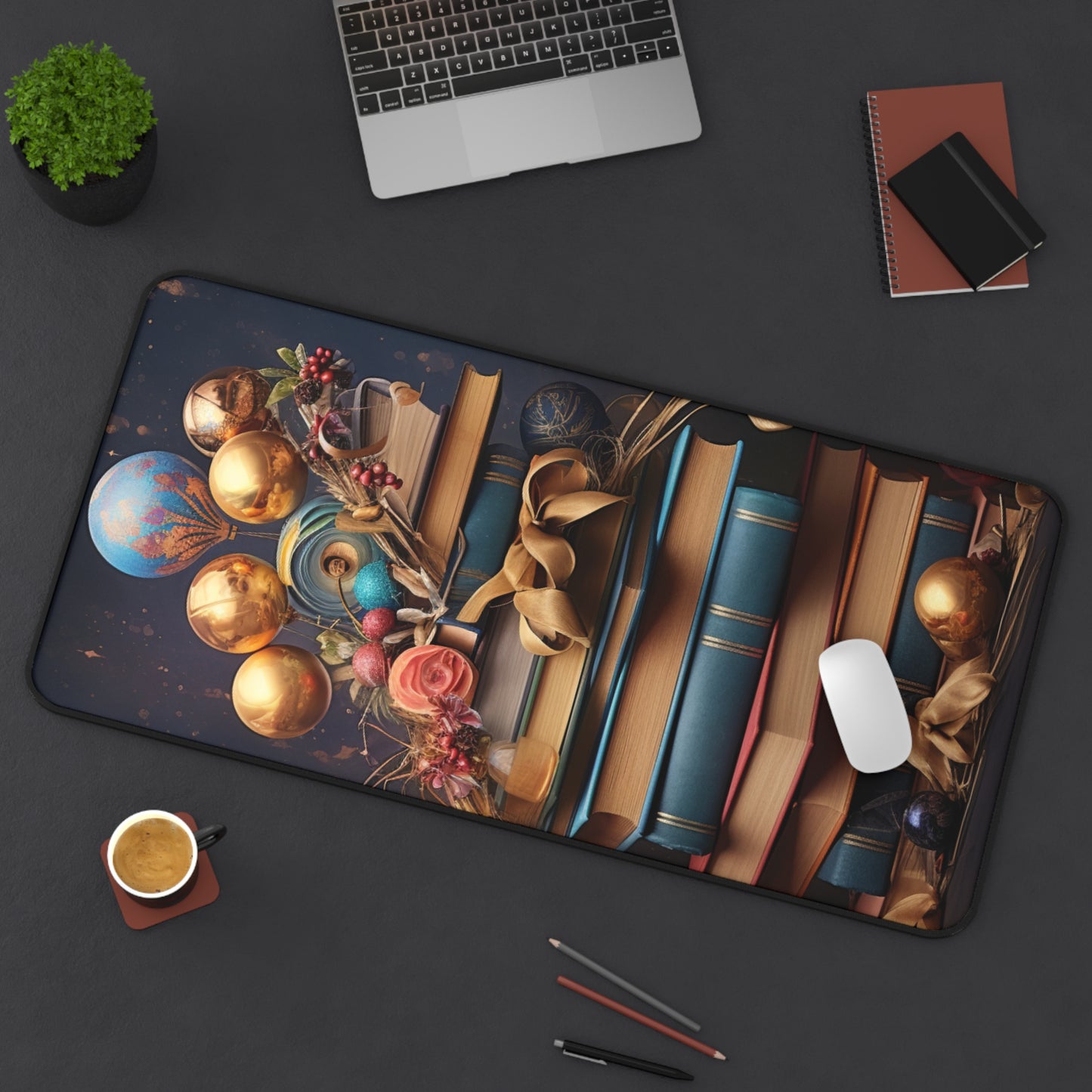 A Christmas Library - Desk Mat