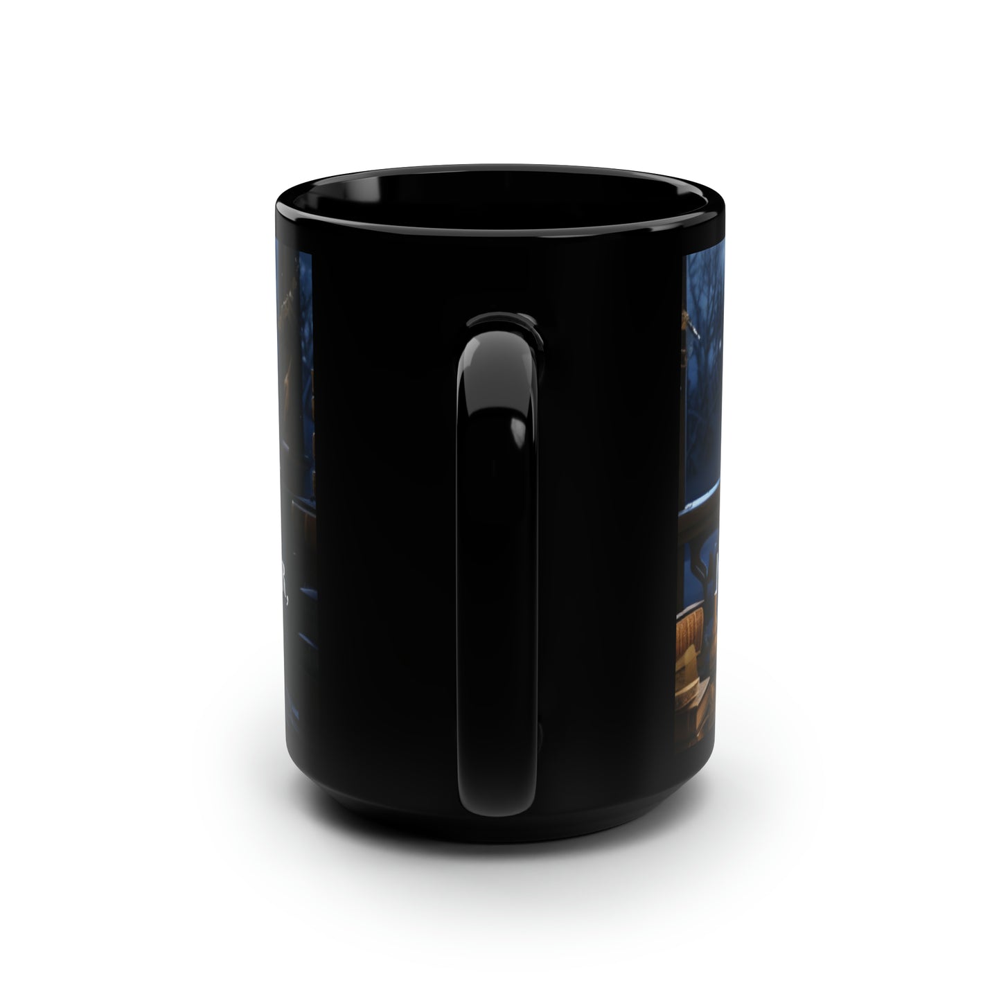 A Writer's Winter Haven I - Black Mug, 15oz