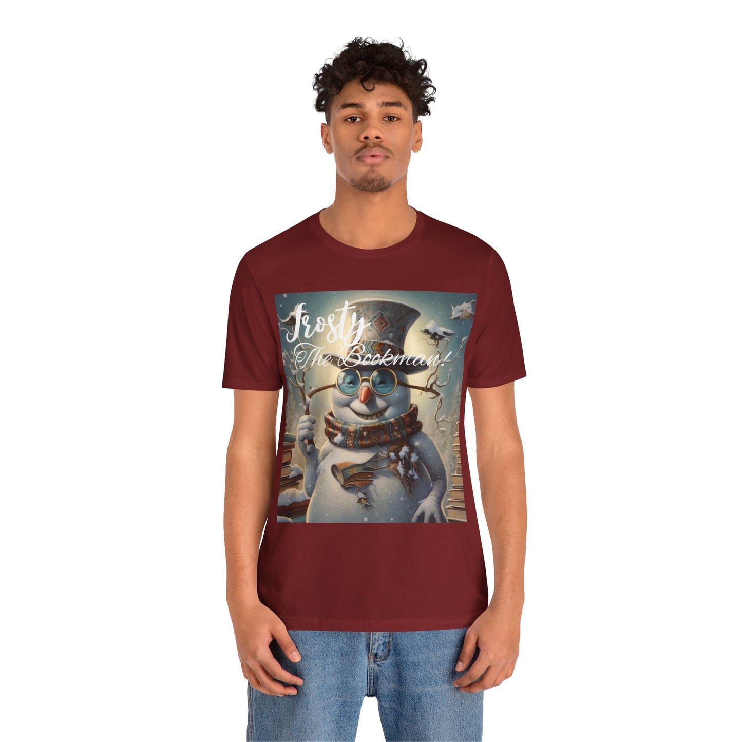 Frosty the Bookman III - Unisex Jersey Short Sleeve Tee