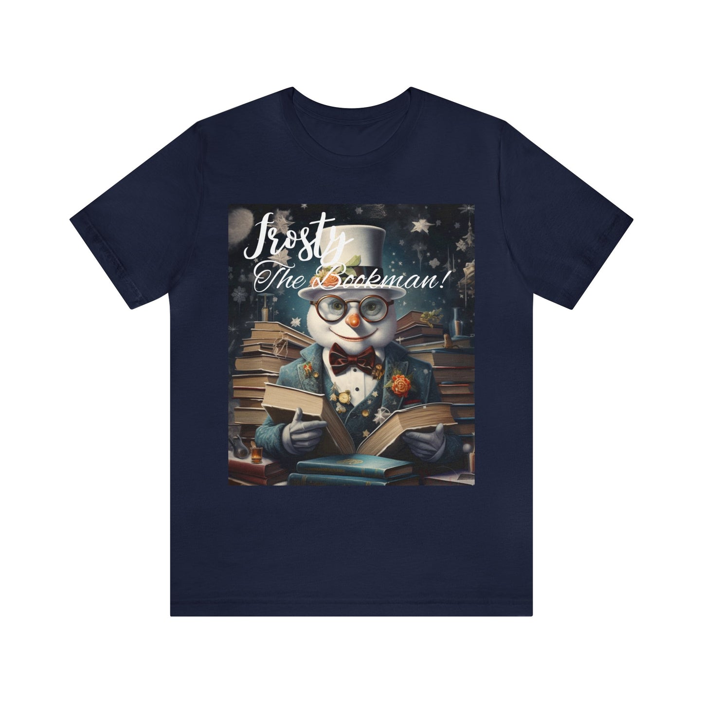 Frosty the Bookman II - Unisex Jersey Short Sleeve Tee