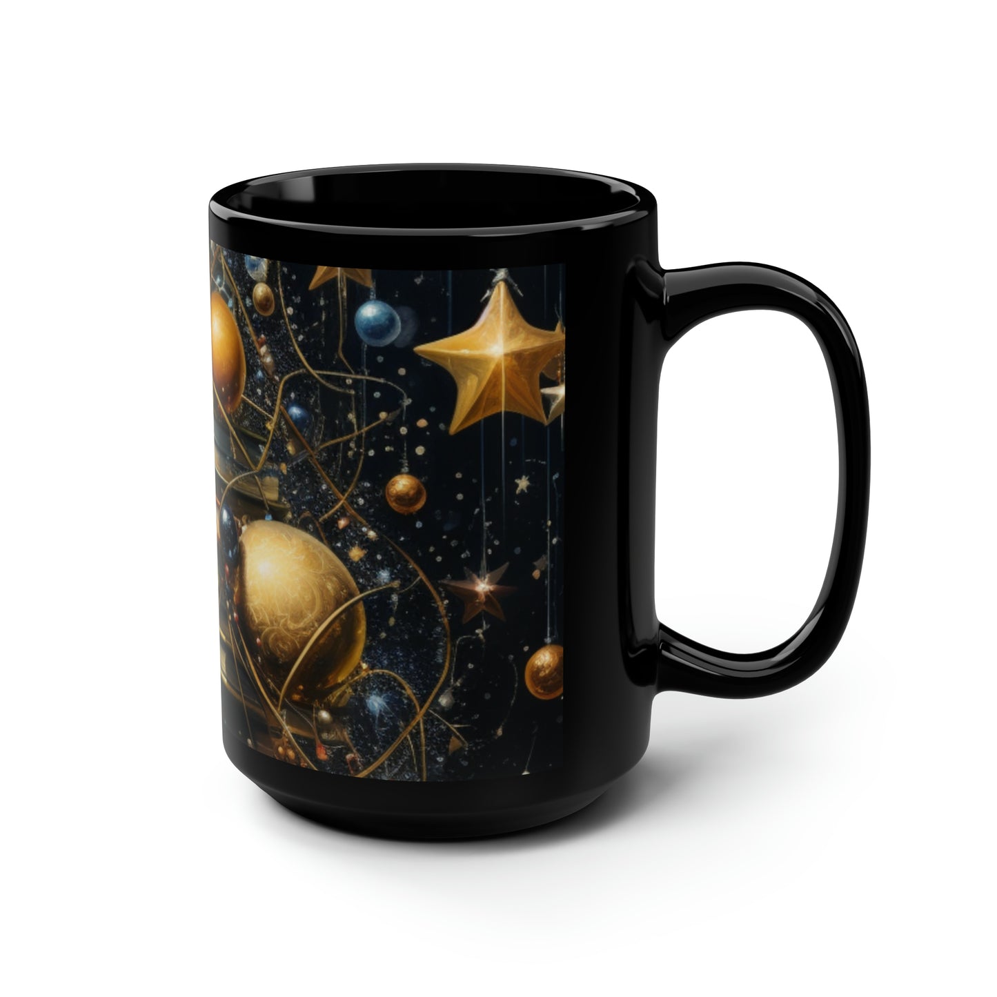 A Christmas Library II - Black Mug, 15oz