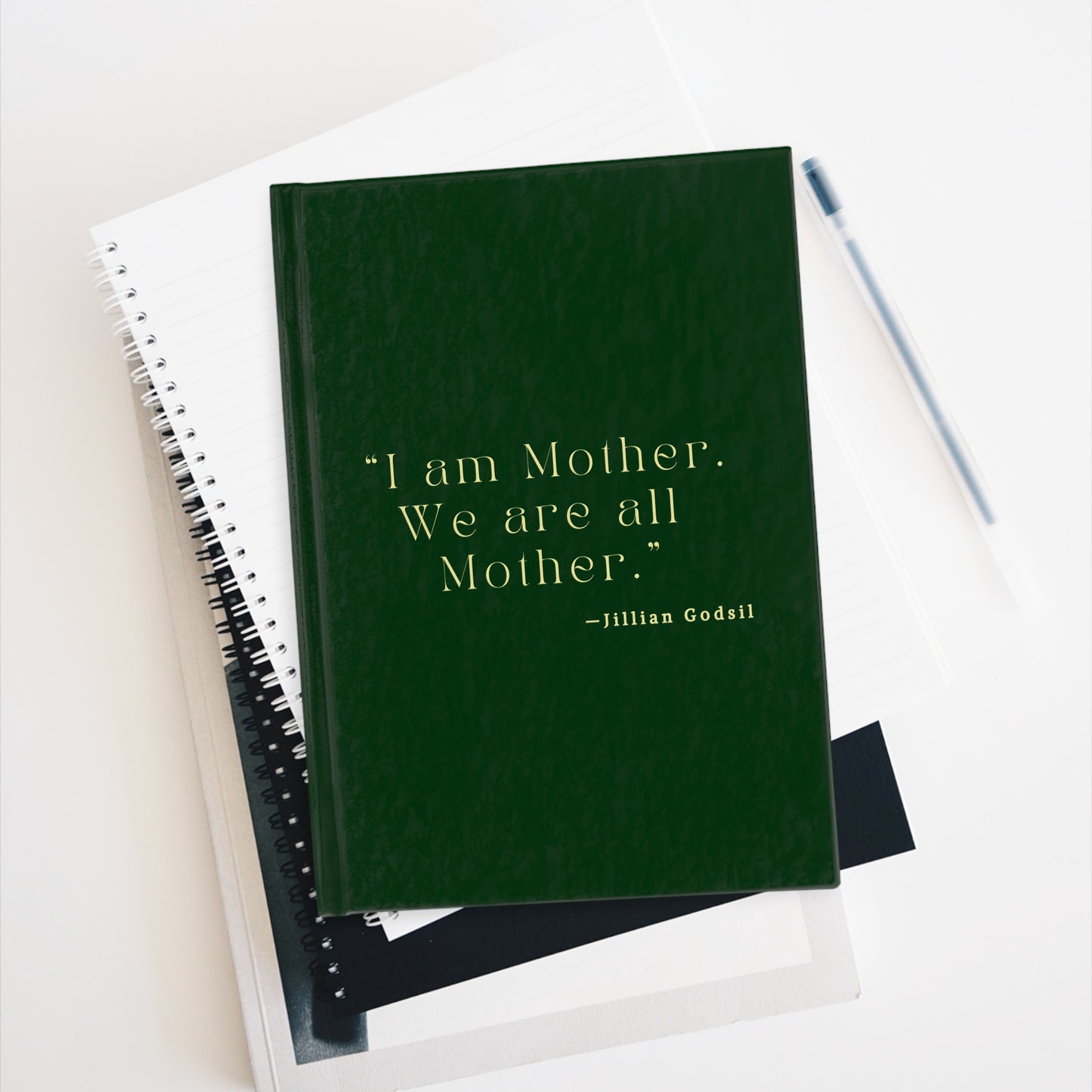 Hardcover Journal - 'I am Mother We are all Mother' Quote Notebook inspired by Jillian Godsil’s RUNNING OUT OF ROAD
