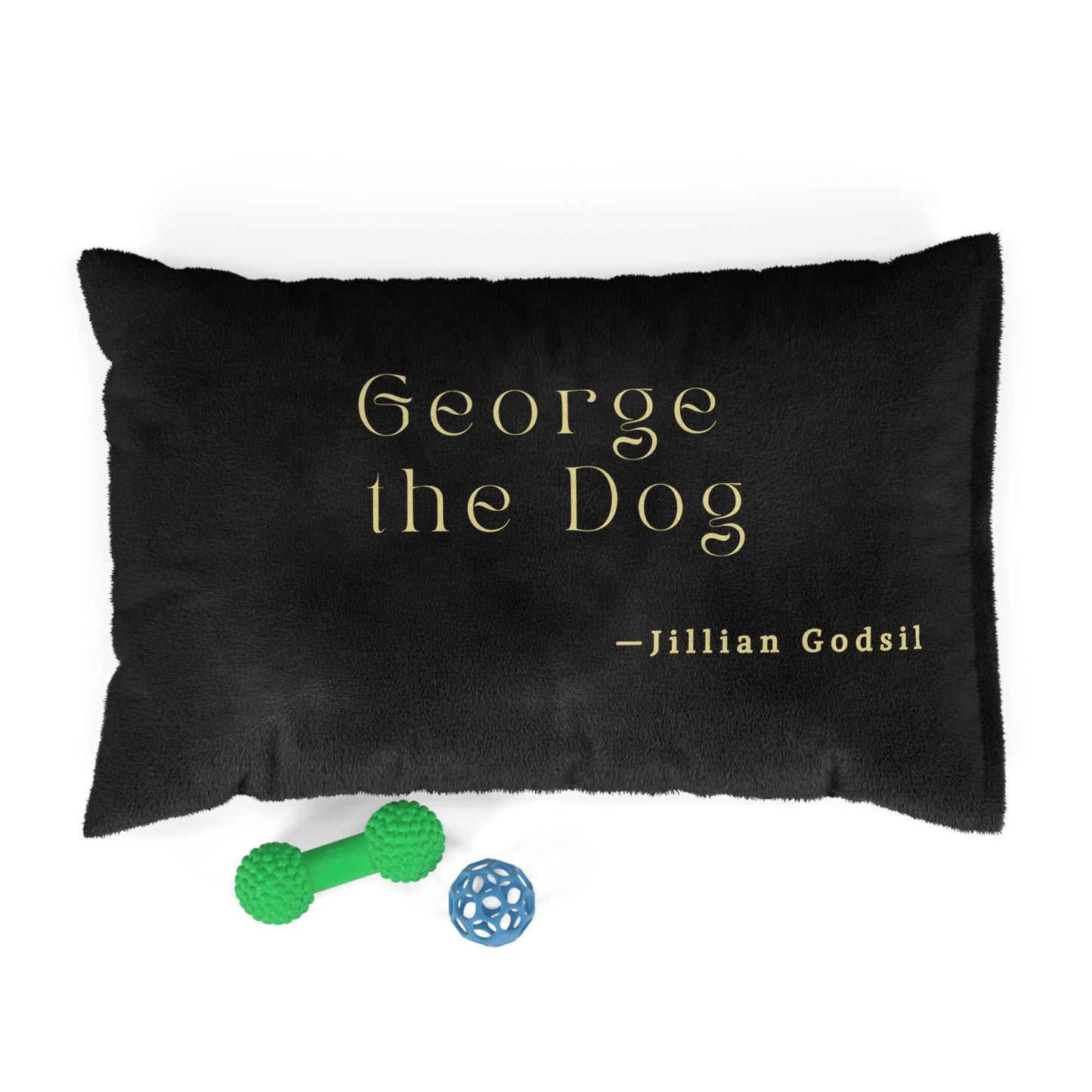 Personalized Pet Bed - "George the Dog" Plush Bed - inspired by Jillian Godsil's RUNNING OUT OF ROAD
