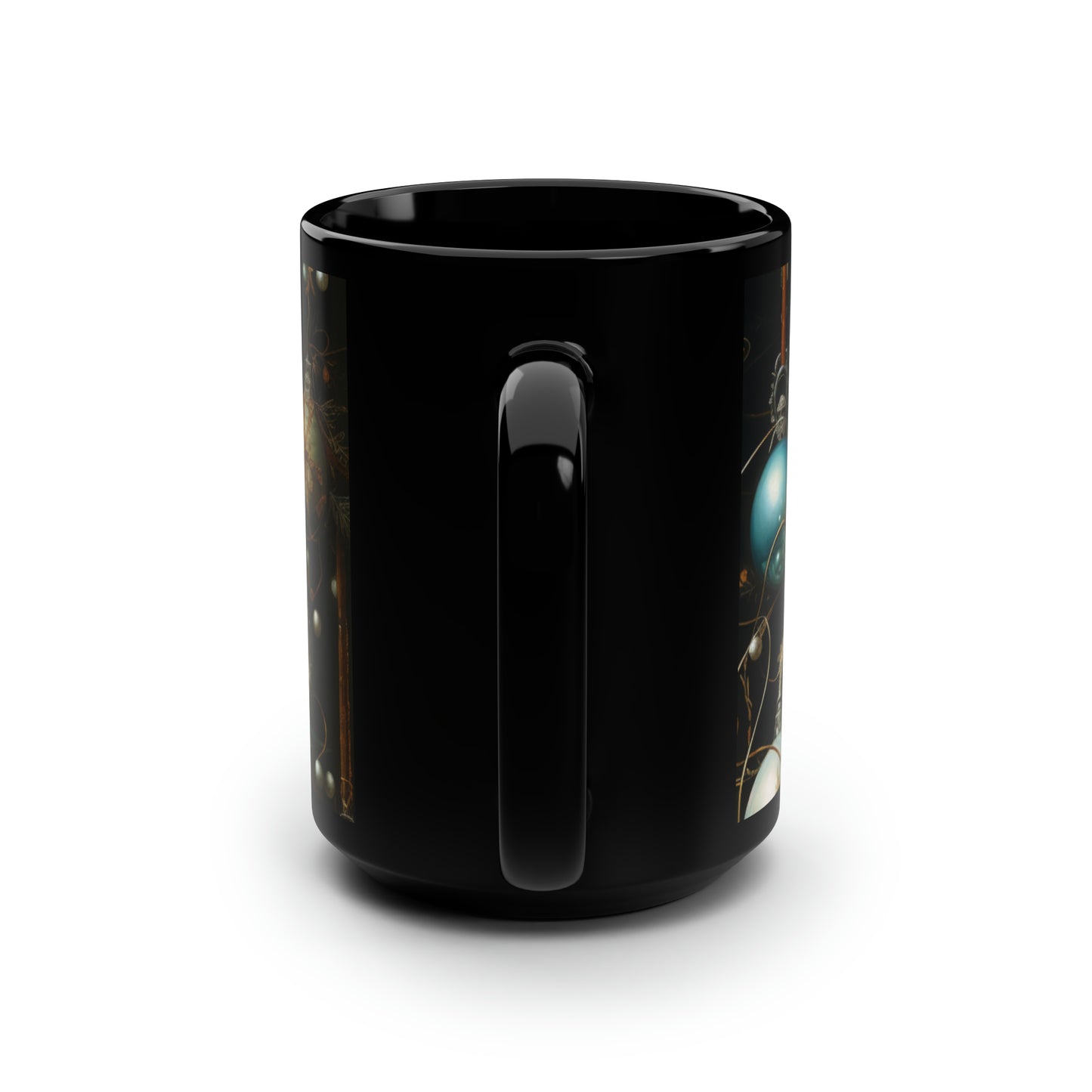 A Christmas Library I - Black Mug, 15oz