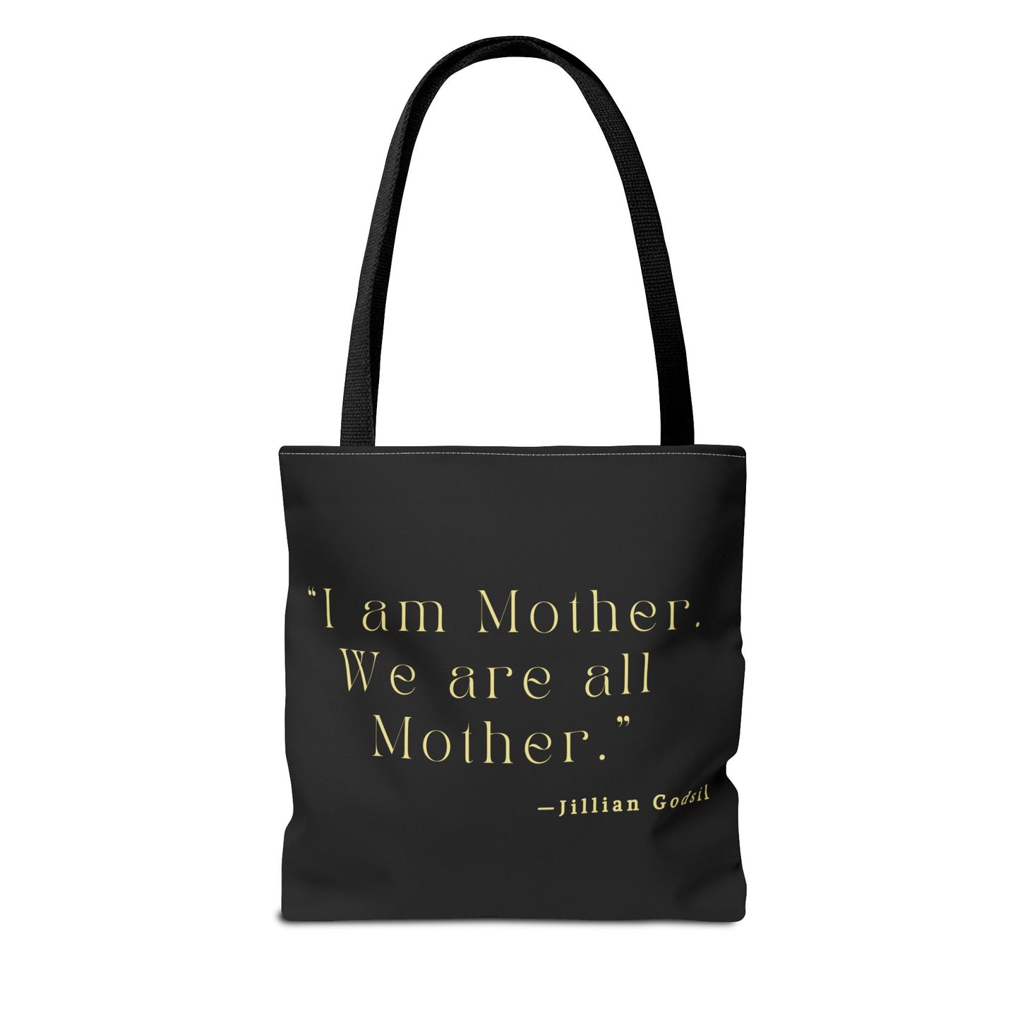 Bookish Tote Bag - 'I am Mother We are all Mother' Inspired by RUNNING OUT OF ROAD by Jillian Godsil
