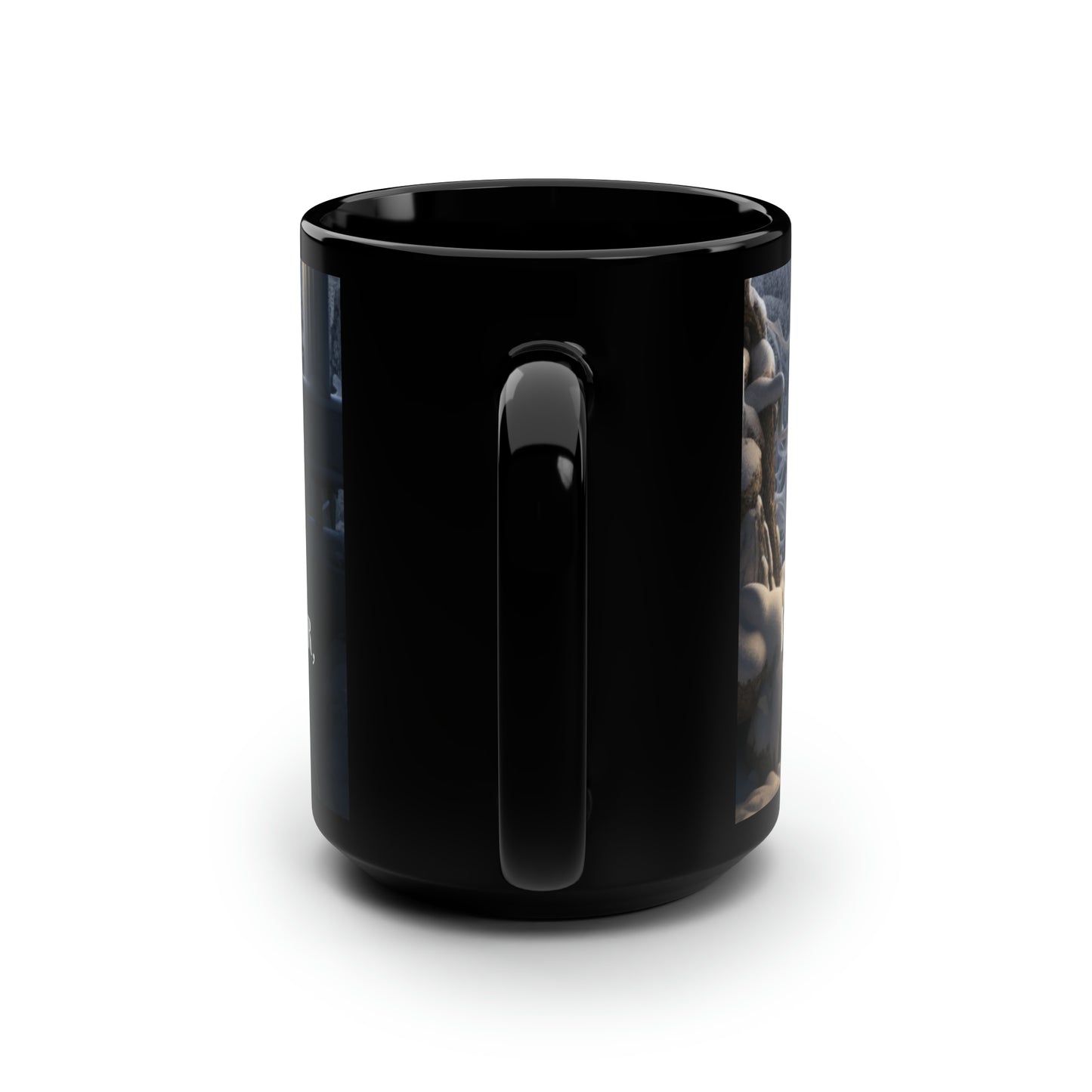 A Writer's Winter Haven II - Black Mug, 15oz